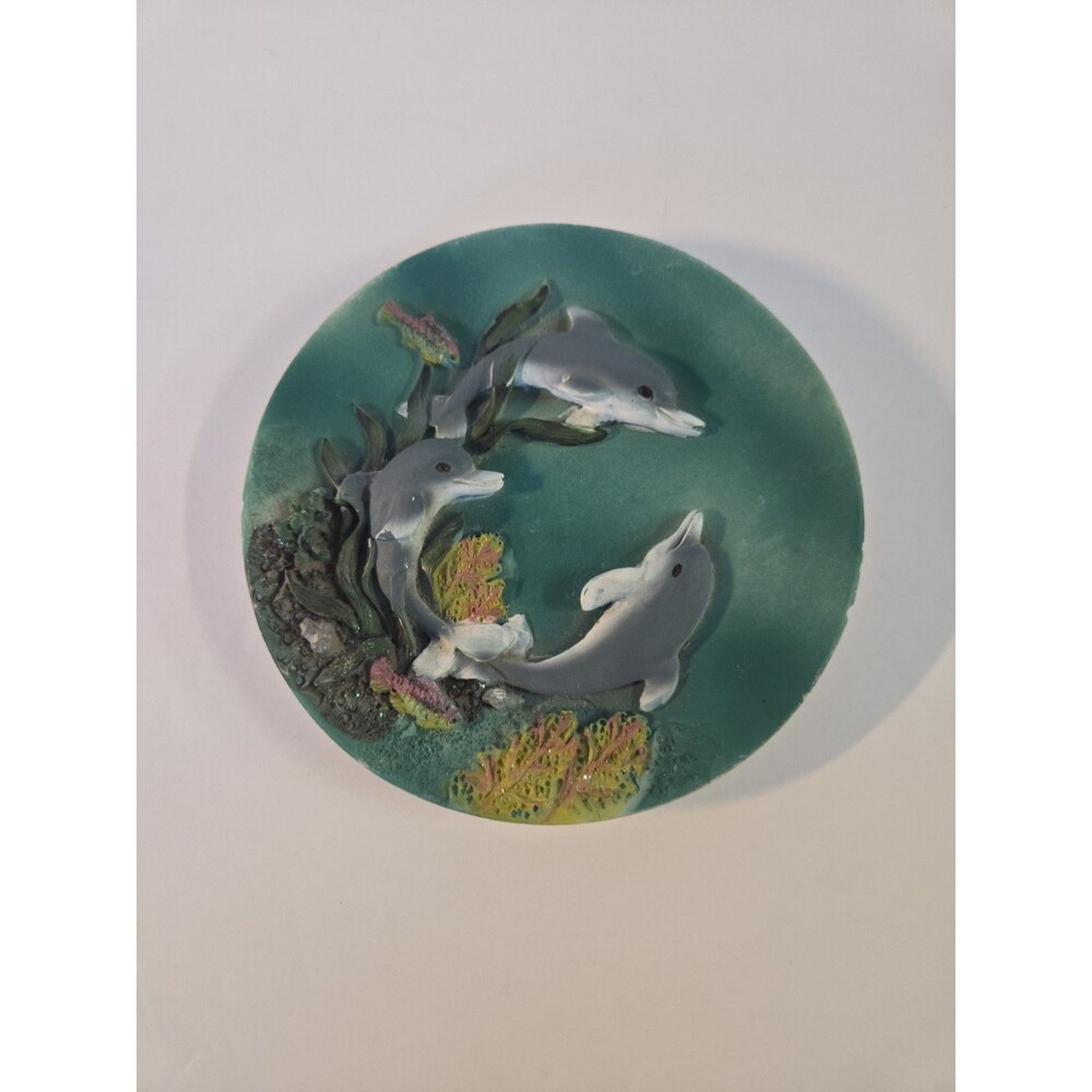 Classic 90's Wildlife Dolphin 3D Wall Decor Resin Nautical Sea Life Vintage
